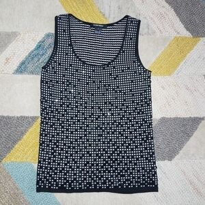 Ellen Tracy Holiday Sequined Knit Top SMALL